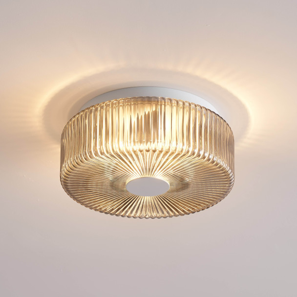 Plafonnier chic verre fumé lumineux - Paolina