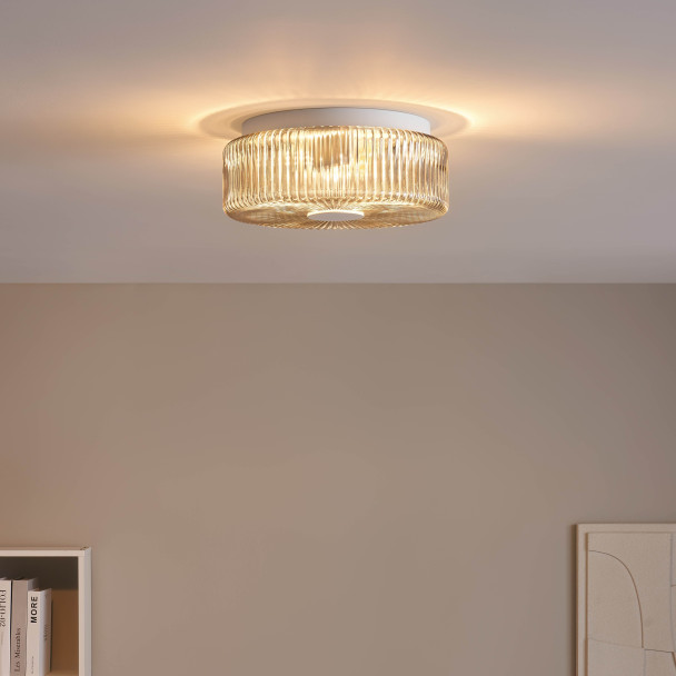 Plafonnier moderne verre fumé lumineux - Paolina