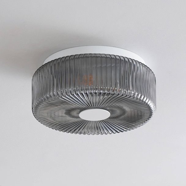 Plafonnier design verre fumé pour salon - Paolina