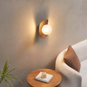 Applique marron bois verre blanc - Aurema