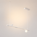 Suspension blanche système magnétique un spot deux profilés et une boule en verre 22W LED - Lyne