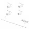 Suspension blanche système magnétique avec 4 spots LED blanc 28W - Lyne