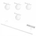 Suspension blanche système magnétique avec 4 boules en verre 12W LED - Lyne