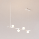 Suspension blanche système magnétique avec 4 boules en verre 12W LED - Lyne