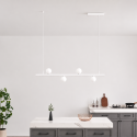 Suspension blanche système magnétique avec 4 boules en verre 12W LED - Lyne