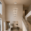 Grande suspension spirale LED argentée - Tornado
