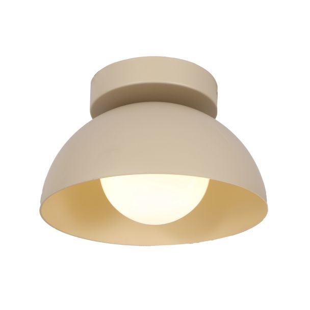 Applique ou spot en métal beige et verre blanc 20 cm - Senka