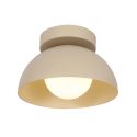 Applique ou spot en métal beige et verre blanc 20 cm - Senka