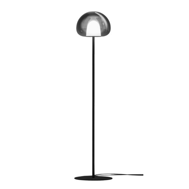 Lampadaire contemporain verre fumé LED intégrée 145 cm - Esteban