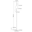 Lampadaire LED ultra design noir et verre fumé 160 cm - Rafaelli