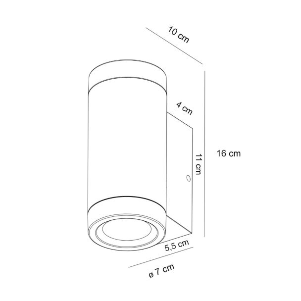 Applique design noire double faisceau lumineux - Volta