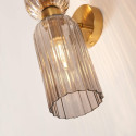 Grande applique double verre texturé fumé - Leonora