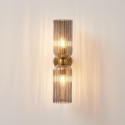 Grande applique double verre texturé fumé - Leonora