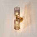 Grande applique double verre texturé fumé - Leonora