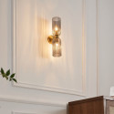 Grande applique double verre texturé fumé - Leonora