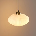 Suspension moderne dorée verre opal strié - Ambrine