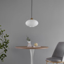 Suspension moderne dorée verre opal strié - Ambrine