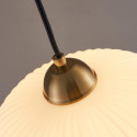 Suspension moderne dorée verre opal strié - Ambrine