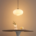 Suspension moderne dorée verre opal strié - Ambrine