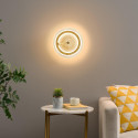 Applique dorée éclairage LED disque en verre transparent - Alma