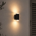 Applique extérieure design noire double faisceau IP65 - Volta