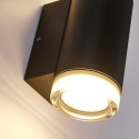 Applique extérieure design noire double faisceau IP65 - Volta