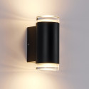 Applique extérieure design noire double faisceau IP65 - Volta