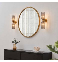 Grande applique double verre texturé fumé - Leonora 2