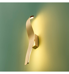 Longue applique ondulée finition or brossé LED 8W - Virella