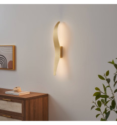 Longue applique ondulée finition or brossé LED 8W - Virella 2