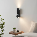 Applique murale noire double éclairage cylindrique - Arven
