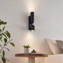 Applique murale noire double éclairage cylindrique - Arven