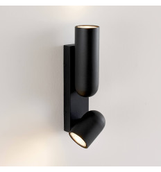Applique murale noire double éclairage cylindrique - Arven 2