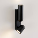 Applique murale noire double éclairage cylindrique - Arven