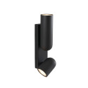 Applique murale noire double éclairage cylindrique - Arven