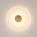 Plafonnier vintage doré disque verre dépoli 40 cm LED - Avelis