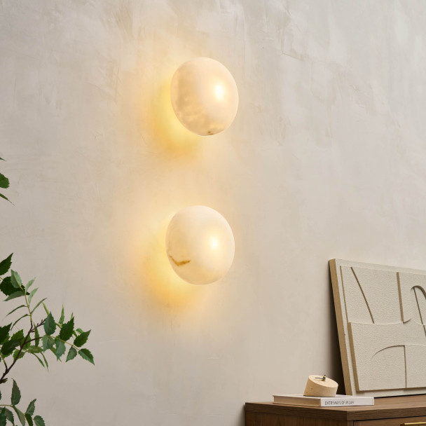 Éclairage tendance en albâtre naturel 20 cm - Liam