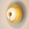 Applique disque rond dorée et verre gaufré 25 cm - Milovan