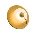 Applique disque rond dorée et verre gaufré 25 cm - Milovan