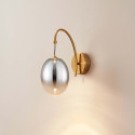 Applique dorée LED en arc avec globe ovale suspendu - Nuvéo