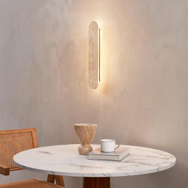 Applique murale en travertin naturel LED 5W -...