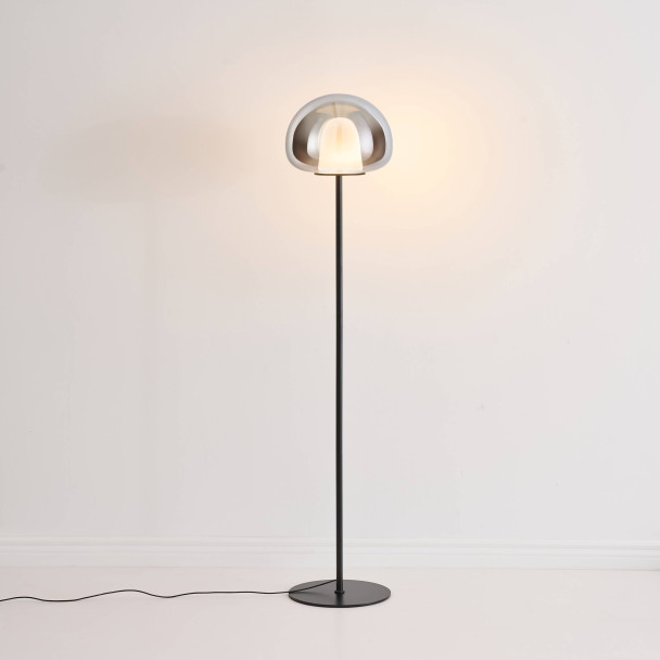Lampadaire contemporain verre fumé LED intégrée...