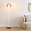Lampadaire contemporain verre fumé LED intégrée 145 cm - Esteban