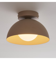 Applique ou spot en métal taupe et verre blanc 20 cm - Senka 2