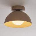 Applique ou spot en métal taupe et verre blanc 20 cm - Senka
