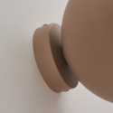 Applique ou spot en métal taupe et verre blanc 20 cm - Senka