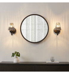 Applique contemporaine en verre fumé strié - Nindra 2