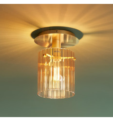 Petit plafonnier design verre dégradé et métal doré - Elyora