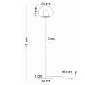 Lampadaire contemporain verre fumé LED intégrée 145 cm - Esteban