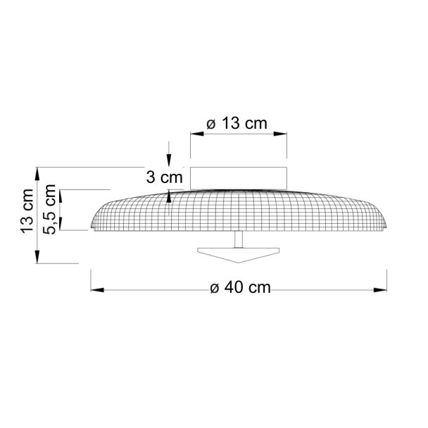 Plafonnier vintage doré disque verre dépoli 40 cm LED - Avelis